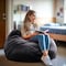 Flash Furniture Bean Bag Chair, Gray Back, 42 in W 42" L 19" H DG-BEAN-LARGE-SOLID-GY-GG - alternate 10